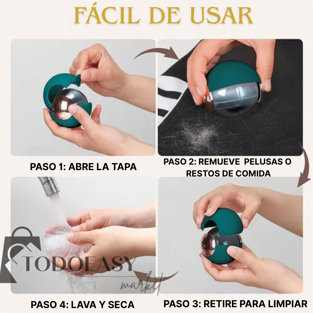 CleanBall 360® Pelota Pegajosa Quitapelos y Pelusas